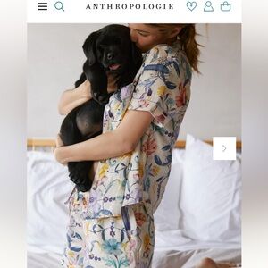 Anthropologie linen pajama set